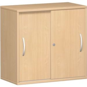 Orbis schuifdeurkast HxBxD 720x800x425 mm 1 legbord-2 ordnerhoogtes lichtgrijs 531246