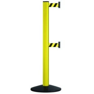 Orbis afzetsysteem Safety aluminium voet gegoten gewicht/PVC HxD 1000x355 mm 2xband L 2,3 m geel-zwart 526805