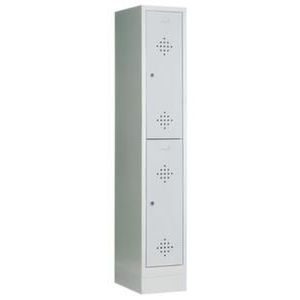 Orbis locker 1x2 vakken HxBxD 1800x320x500 mm sokkel cilinderslot rozet RAL 7035 406972