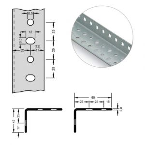 Orbis zelfbouw-profiel afmeting 65x42x2 mm gatmaat 8,5/12x8,5/8 5 mm L 2,0 m verzinkt 787805