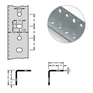 Orbis zelfbouw-profiel afmeting 38x38x1,7 mm gatmaat 8,5/12x8,5/8 5 mm L 2,5 m verzinkt 787827