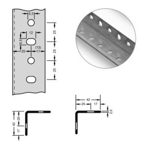 Orbis zelfbouw-profiel afmeting 42x42x2 mm gatmaat 8,5/12x8,5/8 5 mm L 2,5 m verzinkt 787849