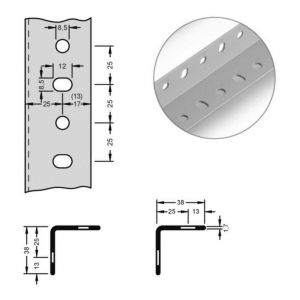 Orbis zelfbouw-profiel afmeting 38x38x1,7 mm gatmaat 8,5/12x8,5/8 5 mm L 3,0 m RAL 7035 787918