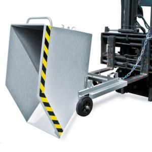 Orbis kiepbak spaander-uitvoering HxBxD 1220x1070x1400 mm 600 L met wielen-vorksloffen verzinkt 518643