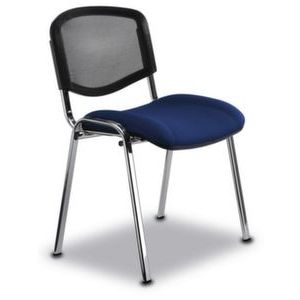 Orbis buisstalen stoel zitting donkerblauw netrug zitting BxD 475x415 mm frame verchroomd 526833
