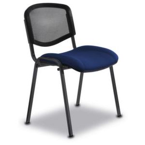 Orbis buisstalen stoel zitting donkerblauw netrug zitting BxD 475x415 mm frame zwart 526840