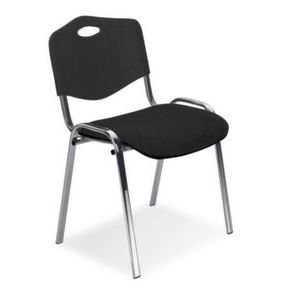 Orbis buisstalen stoelen zitting donkergrijs rug kunststof zwart zitting BxD 475x415 mm frame verchroomd 526822