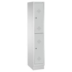 Orbis locker 1x2 vakken HxBxD 1800x420x500 mm sokkel cilinderslot rozet RAL 7035 406973