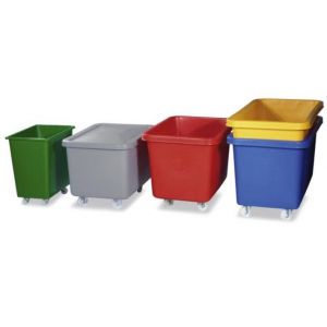 Orbis verrijdbare rechthoekige bak 135 L HxBxD 670x660x432 mm PE rood 532005