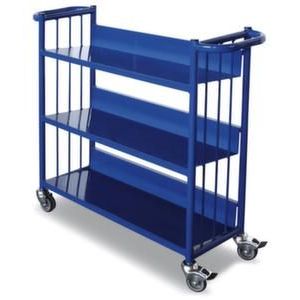 Orbis boeken- en dossierwagen draagvermogen 150 kg 3 etages Hxlxb 900x1085x300 mm RAL 5010 532107