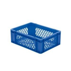 Orbis Euronorm-stapelbak 13 L HxLxB 145x400x300 mm wanden-bodem opengewerkt blauw 204008