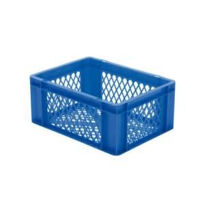 Orbis Euronorm-stapelbak 15 L HxLxB 175x400x300 mm wanden-bodem opengewerkt blauw 204025