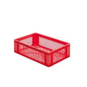 Orbis Euronorm-stapelbak 33 L HxLxB 175x600x400 mm wanden-bodem opengewerkt rood 204143