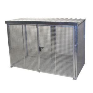 Orbis gasflessendepot voor 78 gasflessen HxBxD 2180x3100x1500 mm staal-draadgaas dubbele draai deur verzinkt 531810