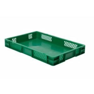 Orbis Euronorm-stapelbak 14,5 L HxLxB 75x600x400 mm wanden opengewerkt-bodem gesloten groen 531669