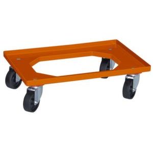 Orbis bakonderwagen draagvermogen 250 kg laadvloer LxB 600x400 mm kunststof wielen oranje 532082