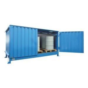 Orbis vatencontainer HxBxD 2200x3130x2770 mm maximaal 20x200 L 1 vakniveau staande opslag natuurlijke ventilatie 200329