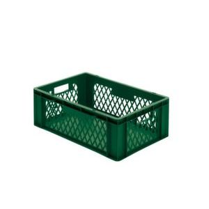 Orbis Euronorm-stapelbak 40 L HxLxB 210x600x400 mm wanden opengewerkt-bodem gesloten groen 204166