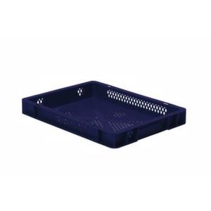 Orbis Euronorm-stapelbak 4,5 L HxLxB 50x400x300 mm wanden-bodem opengewerkt blauw 531618