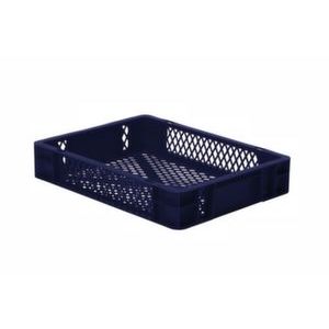 Orbis Euronorm-stapelbak 7 L HxLxB 75x400x300 mm wanden-bodem opengewerkt blauw 531624