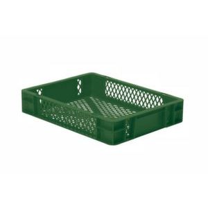 Orbis Euronorm-stapelbak 7 L HxLxB 75x400x300 mm wanden-bodem opengewerkt groen 531626