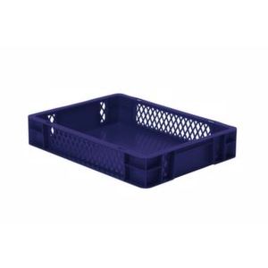 Orbis Euronorm-stapelbak 7 L HxLxB 75x400x300 mm wanden opengewerkt-bodem gesloten blauw 531634