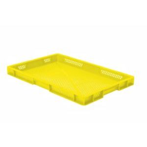 Orbis Euronorm-stapelbak 9,5 L HxLxB 50x600x400 mm wanden-bodem opengewerkt geel 531654