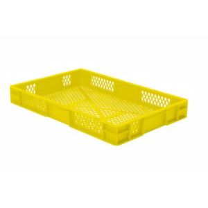 Orbis Euronorm-stapelbak 14,5 L HxLxB 75x600x400 mm wanden-bodem opengewerkt geel 531659