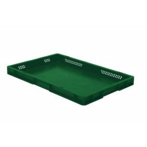 Orbis Euronorm-stapelbak 9,5 L HxLxB 50x600x400 mm wanden opengewerkt-bodem gesloten groen 531664