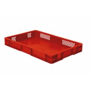 Orbis Euronorm-stapelbak 14,5 L HxLxB 75x600x400 mm wanden opengewerkt-bodem gesloten rood 531668