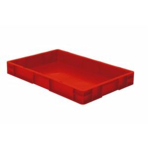 Orbis Euronorm-stapelbak 14,5 L HxLxB 75x600x400 mm wanden-bodem gesloten rood 531679