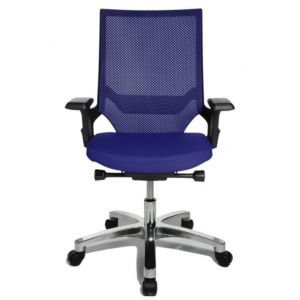 Orbis bureaustoel blauw zitting HxBxD 420-550x480x460 mm synchroonmechanisme zwart met armleuningen 138473