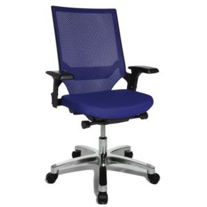 Orbis bureaustoel blauw zitting HxBxD 420-550x480x460 mm synchroonmechanisme zwart met armleuningen 138473