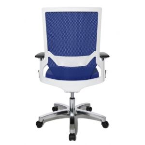 Orbis bureaustoel blauw zitting HxBxD 420-550x480x460 mm synchroonmechanisme wit met armleuningen 138477