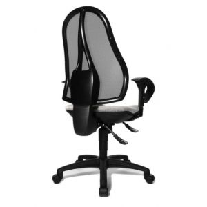 Orbis bureaustoel zitting lichtgrijs netrug zwart zitting HxBxD 430-510x480x480 mm met armleuning 138487