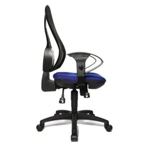 Orbis bureaustoel zitting blauw netrug zwart zitting HxBxD 430-510x480x480 mm met armleuning 138488