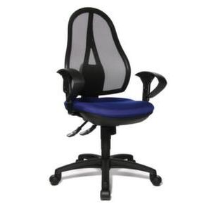 Orbis bureaustoel zitting blauw netrug zwart zitting HxBxD 430-510x480x480 mm met armleuning 138488