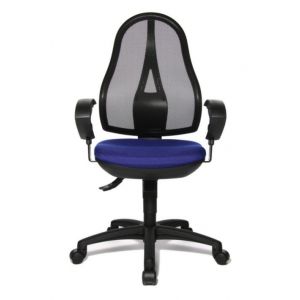 Orbis bureaustoel zitting blauw netrug zwart zitting HxBxD 430-510x480x480 mm met armleuning 138488