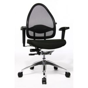 Orbis bureaustoel zwart zitting HxBxD 430-520x480x500 mm netrug synchroon mechanisme met armleuning 138489
