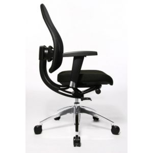 Orbis bureaustoel zwart zitting HxBxD 430-520x480x500 mm netrug synchroon mechanisme met armleuning 138489