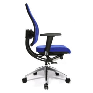 Orbis bureaustoel blauw zitting HxBxD 430-520x480x500 mm netrug synchroon mechanisme met armleuning 138492