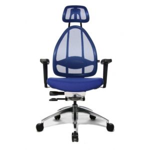 Orbis bureaustoel blauw zitting HxBxD 430-520x480x500 mm netrug synchroon mechanisme met armleuning 138499