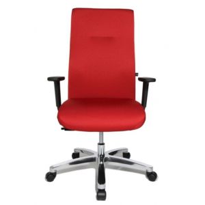 Orbis bureaustoel rood zitting HxBxD 440-520x540x460 mm tot 150 kg belastbaar synchroon mechanisme met armleuning 138504