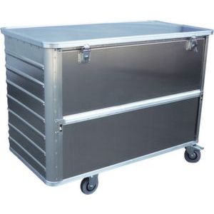 Orbis bakwagen van aluminium met deksel draagvermogen 250 kg HxLxB 985x930x530 mm 355 L greep opening 524631