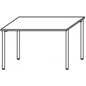 Orbis bureau HxBxD 680-800x1600x800 mm met 4 voeten wit ronde buis 149777