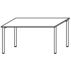 Orbis bureau HxBxD 680-800x1800x800 mm met 4 voeten wit ronde buis 149778