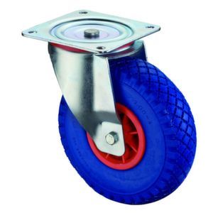 Orbis zwenkwiel draagvermogen 75 kg PU-banden kunststof velg DxB 260x85 mm wiellager plaat 139563