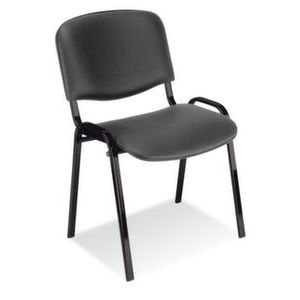 Orbis bezoekersstoel kunstleer zwart zitting BxD 475x415 mm frame zwart 139578