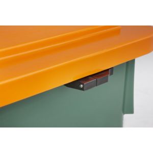 Orbis zoutbak 210 L HxLxB 775x790x605 mm HDPE groen deksel oranje 142910