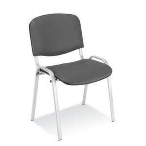 Orbis bezoekersstoel kunstleer antraciet zitting BxD 475x415 mm frame aluminium-zilver 139575